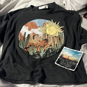 Outlaw Black Graphic Tee - Short Sleeve